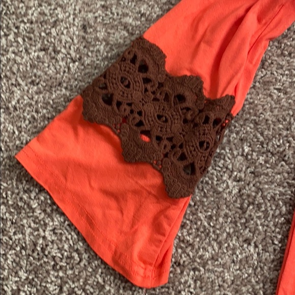 Pink/Orange Dress with brown tassels. - Picture 3 of 4